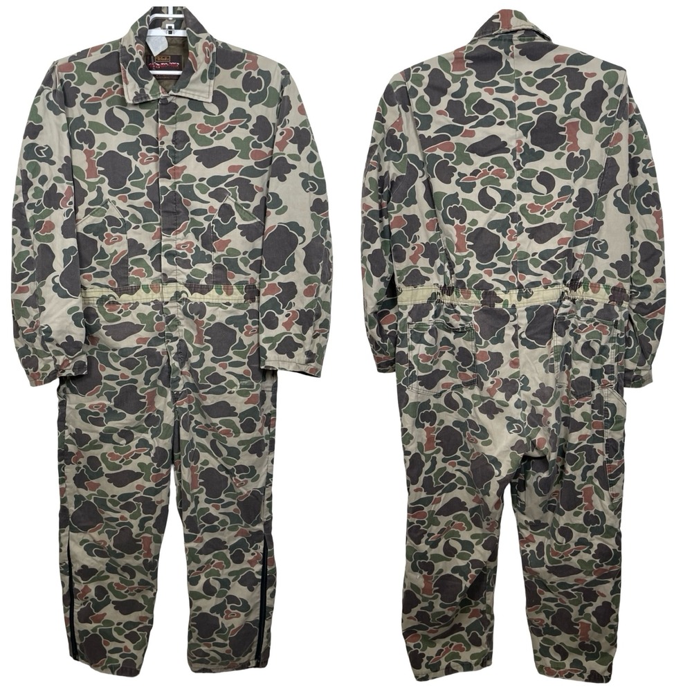 Vintage Walls Blizzard-Pruf Coveralls XL Duck Camo Insulated Hunting Jumpsuit